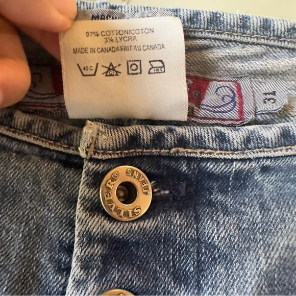Silver Jeans Canada Low Rise 3 Buttons Size 30 Vintage Y2K Medium Wash 90s Unif - Picture 6 of 12